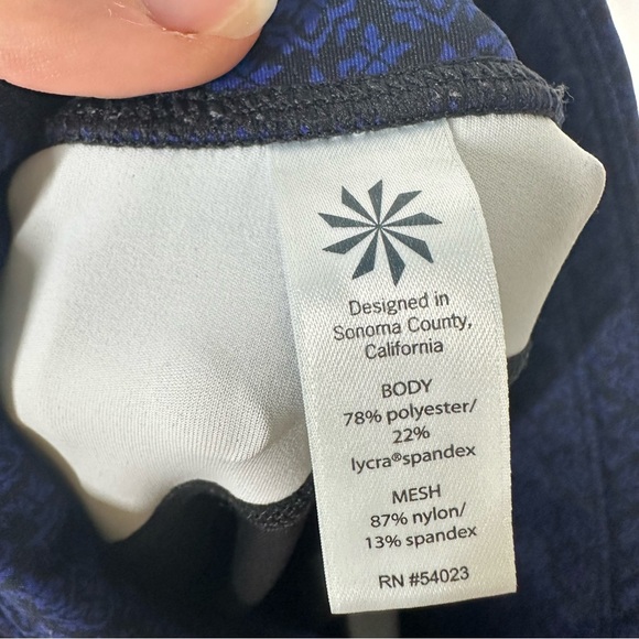 Athleta Lotus Precision Athletic Leggings Blue Color Block Size Small - Picture 8 of 9